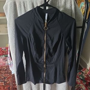 Seafolly Black Women's Hoodie with Gold Zipper